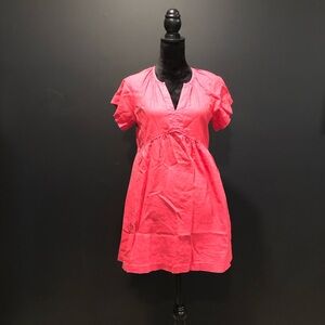 Universal Thread Coral Linen-Blend Babydoll Dress - Size Small